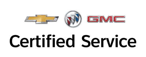 Logo of Certified Service featuring Chevrolet, Buick, and GMC brands, emphasizing quality automotive service and maintenance.