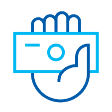 Hand holding money icon representing tax savings